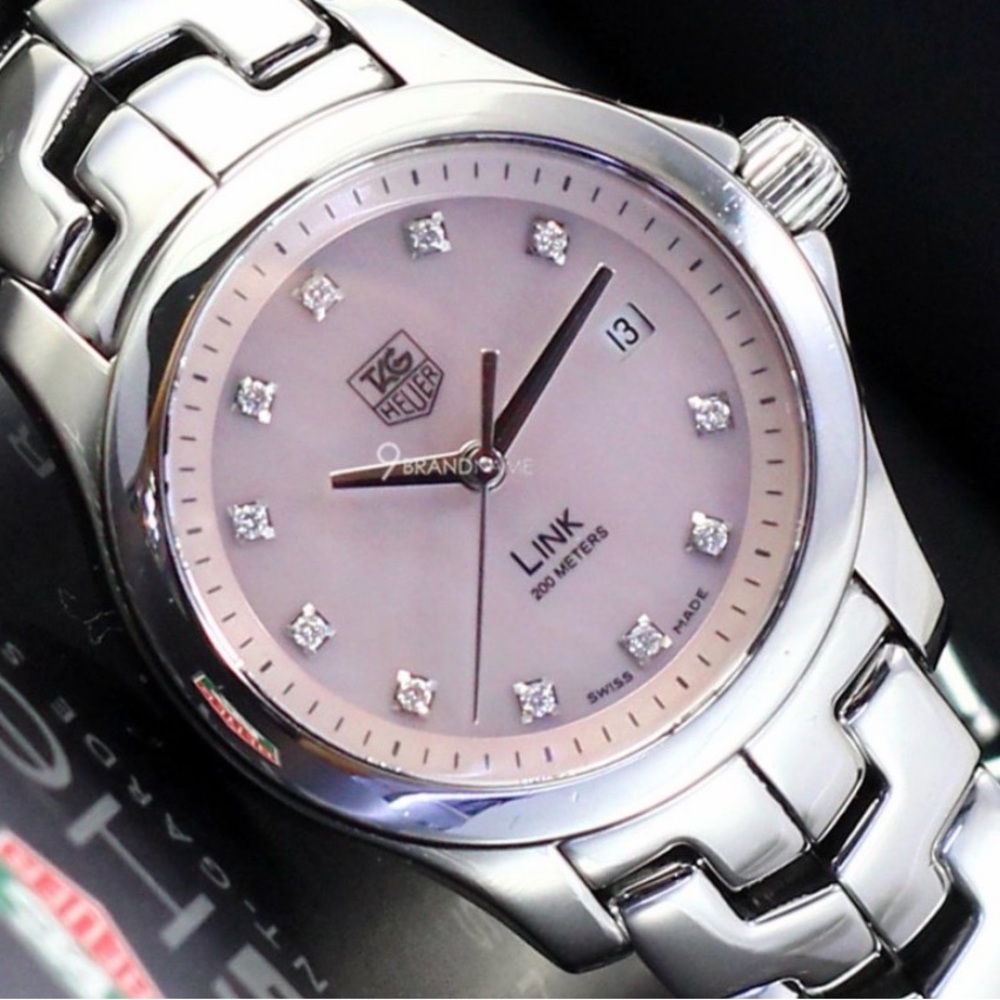Pink Mother of Pearl Tag Heuer with Eleven Diamonds - Picture 6 of 8